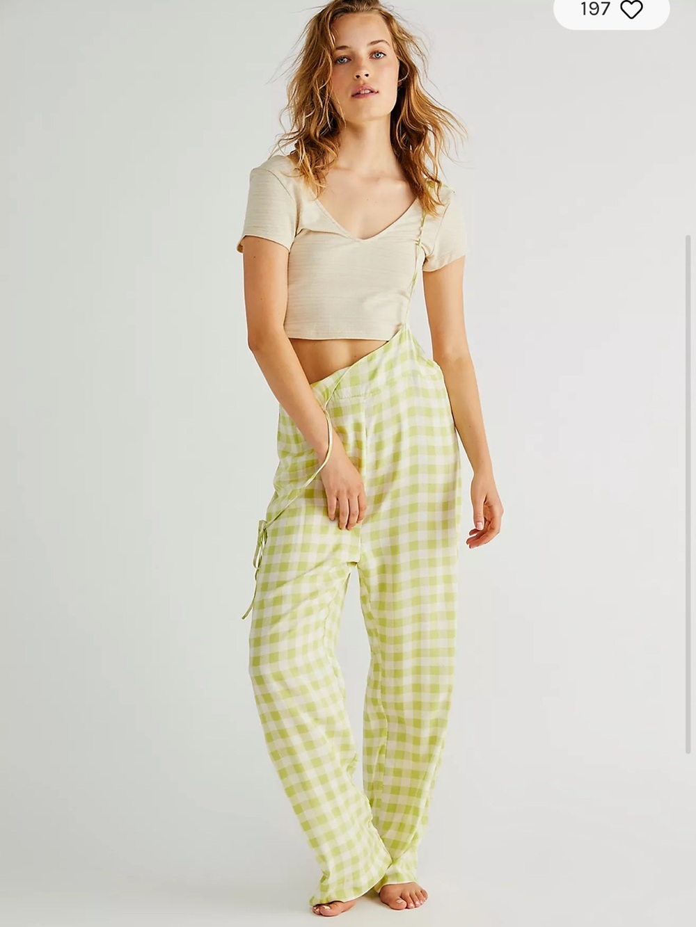 Free People Missed Holiday Plaid One Piece Jumpsuit Green White Medium